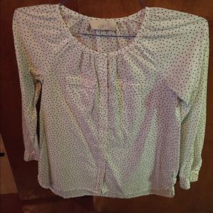 LOFT black and white polka dot blouse