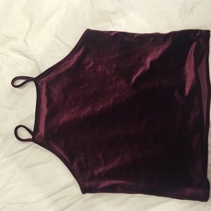 Dark burgundy/purple velvet halter top-From Garage