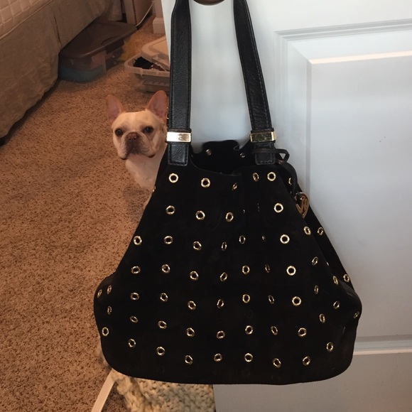 Michael Kors leather and suede eyelet purse