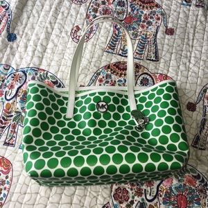 Green polka dot mk purse