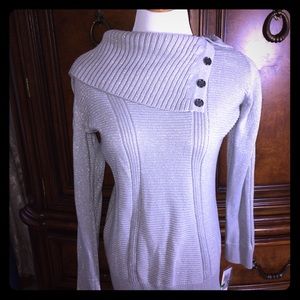 Silver metallic thread sweater