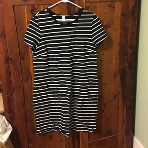 Black and white striped dress