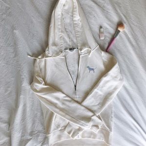 Victoria's Secret PINK white/silver zip up hoodie