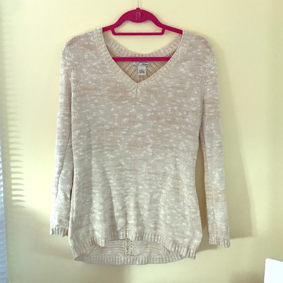 Cream sweater with back cutout