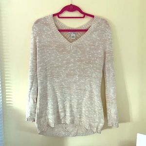 Cream sweater with back cutout