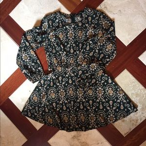 Forever 21 Silk Long Sleeve Dress