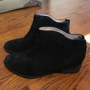 Black suede booties