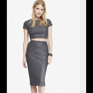 2pc set crop top with pencil skirt