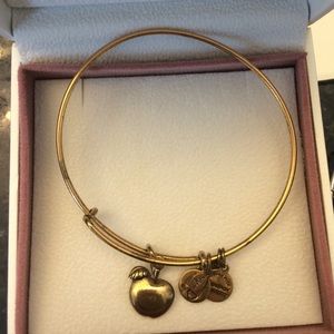 Apple Alex and Ani bangle in gold
