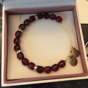 Red and gold Alex and Ani bangle