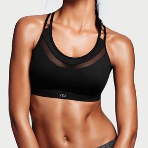 NWT VSX strappy mesh trim sport bra
