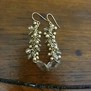 Metal and bead earrings