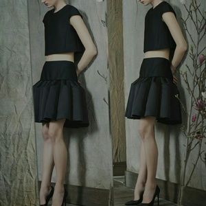 CO "YOKED" PUFFY PLEATED SKIRT Small