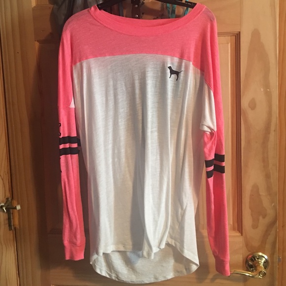 Open back long sleeve VS/PINK shirt