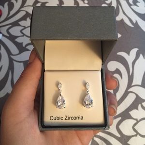 Cubic Zirconia Tear Drop Earrings 💧💎