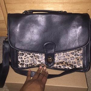 Leopard print messenger bag