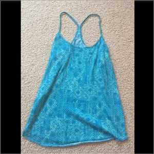 Blue patterned tank top