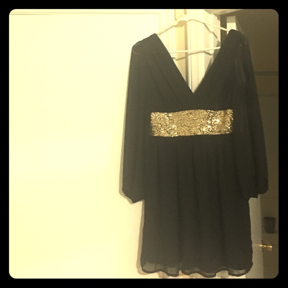 Black and gold dress
