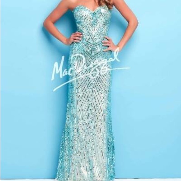 Mac Duggal Dresses & Skirts - Aqua blue sparkly gown 👗