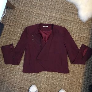 Burgundy suede blazer