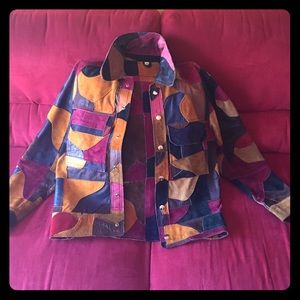 Funky Vintage Leather Patchwork Jacket