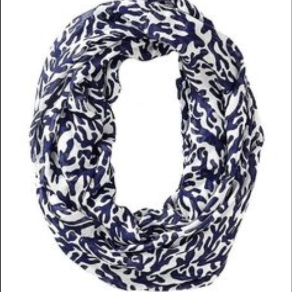 Lilly Pulitzer navy coral infinity scarf