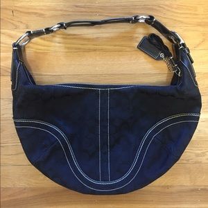 Black Signature Coach Shoulder Bag