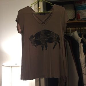 Cross V neck buffalo shirt