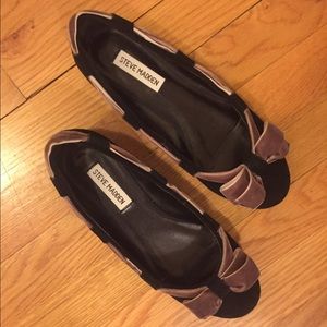 Steve Madden Black Suede Ballet Flats with bow