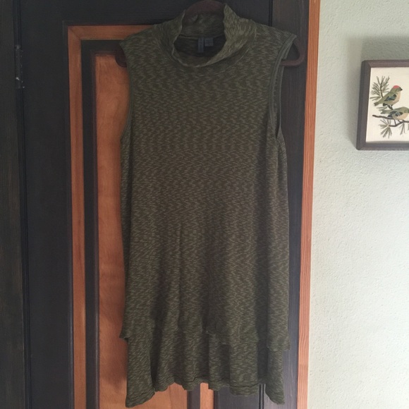 Anthropologie olive green sleeveless tunic