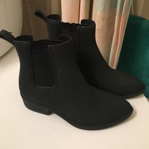 Jeffrey Campbell black rain booties