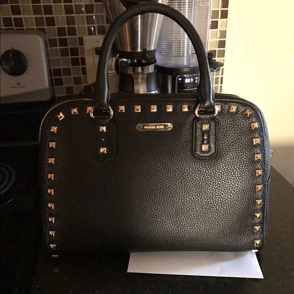 Michael Kors black and gold studded bag
