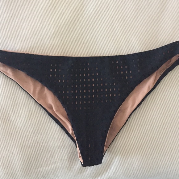Black mesh, moderate coverage bikini bottoms