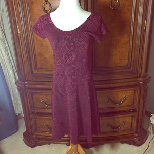 Jersey style dress brick red