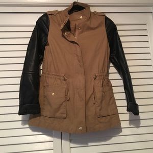 H&M-Leather and khaki jacket