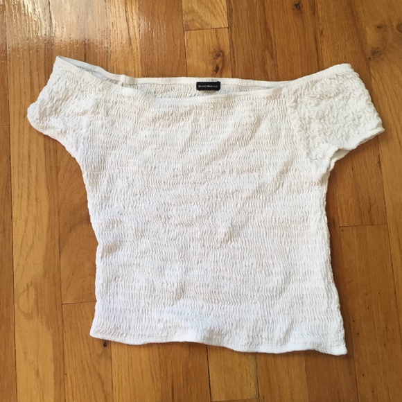 Brandy Melville white off the shoulder crop top