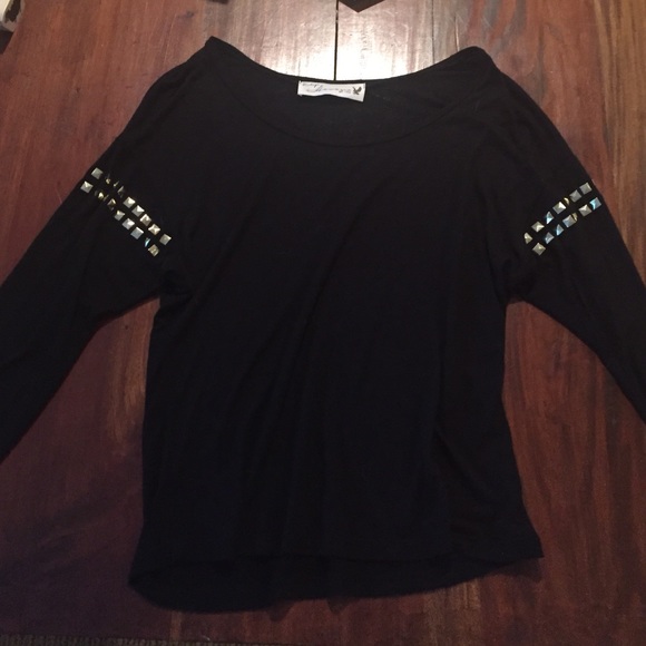 Vintage Havana Long Sleeve Studded Top