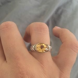 Sterling silver and 14 karat gold ring