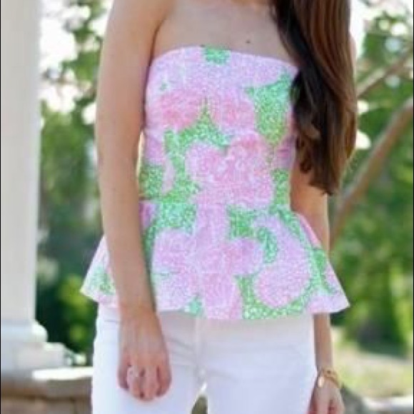 Lilly Pulitzer strapless peplum top