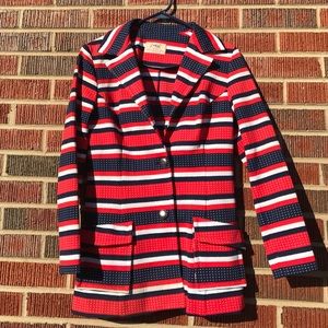 Vintage Red white & blue striped button jacket