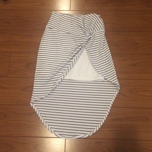 Stripped high low skirt