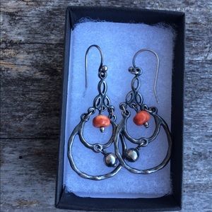 Silpada Sponge Coral Earrings Retired W1560