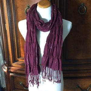 Brick red woven scarf