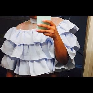 Beautiful ruffle blouse.