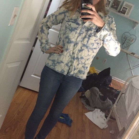 Acid wash Guess denim shirt