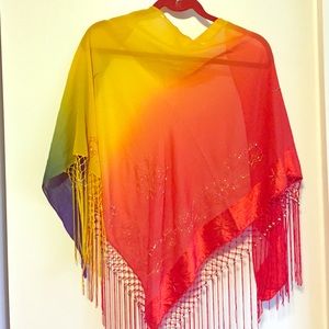 Rainbow decorative scarf