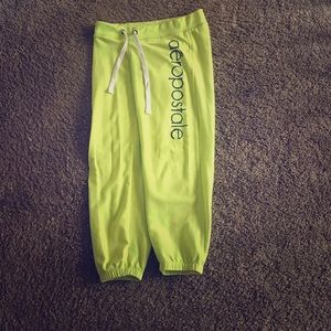 Lime green Aeropostale capris sweatpants 💕