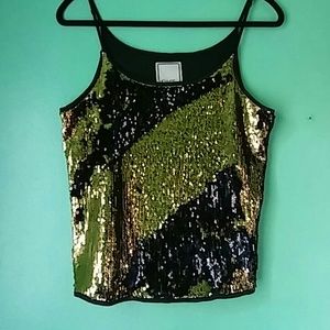 Mermaid style cami gold and black