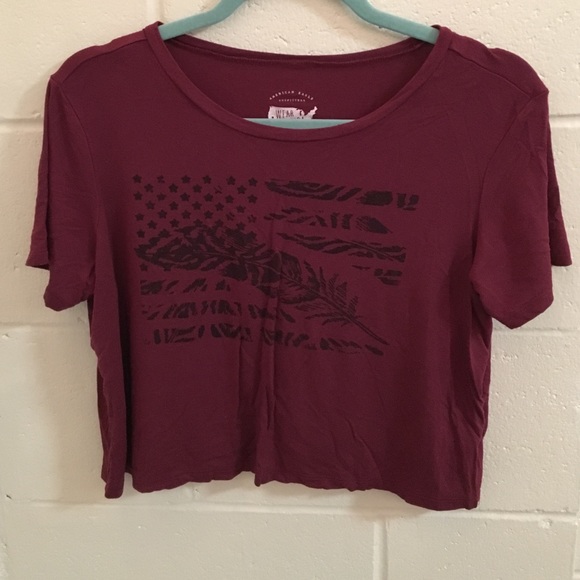 American Eagle Outfitters Tops - NWOT AMERICAN EAGLE MAROON CROP TOP