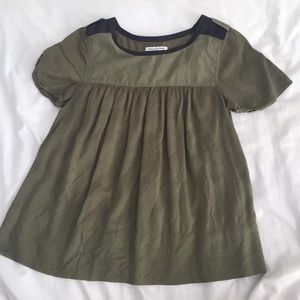 American Eagle outfitters army green peasant top